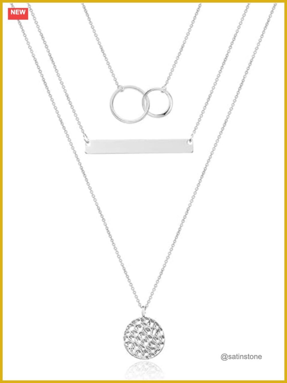Layered Choker Necklace Set, Y Pendant Multilayer Bar Disc Necklace,
